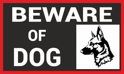 Creative Signages Beware of Dog. Emergency Sign