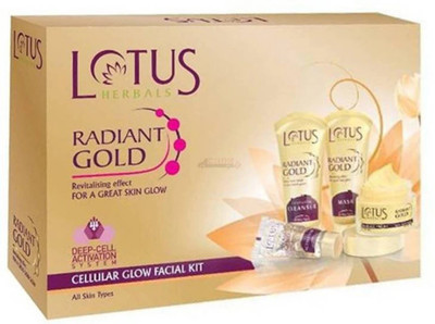 LOTUS HERBALS Radiant Gold Cellular Glow Facial Kit 170g (4x42.5 g)(4 x 42.5 g)