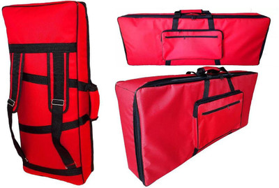 DevSports Best Premium Keyboard/Piano Bags for 61-Keys with Attractive Color and two front Zip pocket (Red) Keyboard Bag