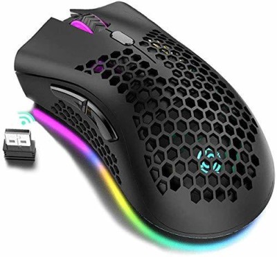 Etzin Gaming Mouse USB Receiver RGB Backlight Computer Mouse Laptop PC EPL-624KM-03 Wireless Mechanical  Gaming Mouse(USB 2.0, Black)