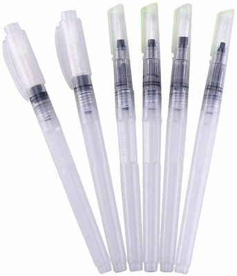 HIKIN SUPERMARKET Soft Water Color Painting Brush Marker Watercolor Drawing Pen, Water Brush Pens(Set of 6, White)