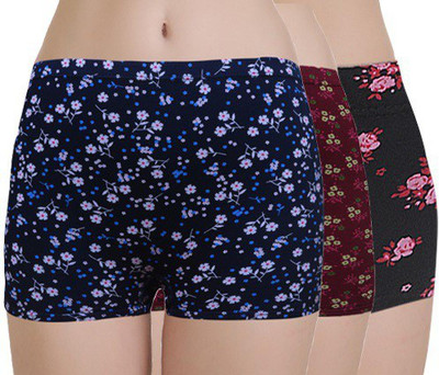 playbody Women Boy Short Blue, Maroon, Black Panty
