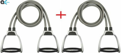 A.K (2 Pcs) New Fitness Pull Rope Elastic Resistance Bands For Home Gym Exercisers Resistance Tube(Grey, Black)