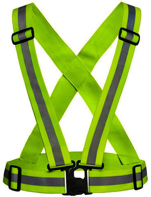 Nibiru High Quality Reflective Vest for Outdoor Sports ,Night Cycling Reflector Strips Cross Belt Stripes Adjustable Vest Safety Jacket belt Safety Jacket(Green)