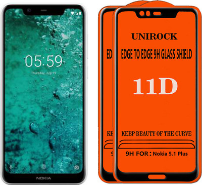Unirock Tempered Glass Guard for Nokia 5.1 Plus(Pack of 2)