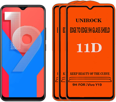 Unirock Tempered Glass Guard for Vivo Y19(Pack of 3)