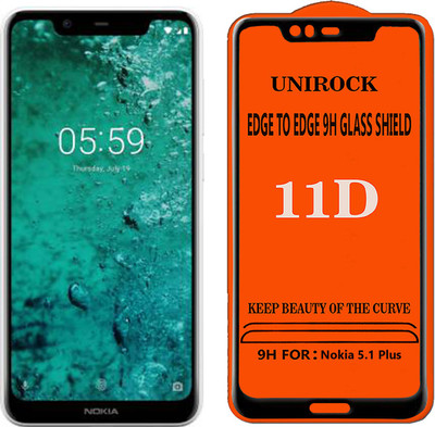 Unirock Tempered Glass Guard for Nokia 5.1 Plus(Pack of 1)