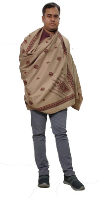 Vrinde Wool Printed Men Shawl(Beige)