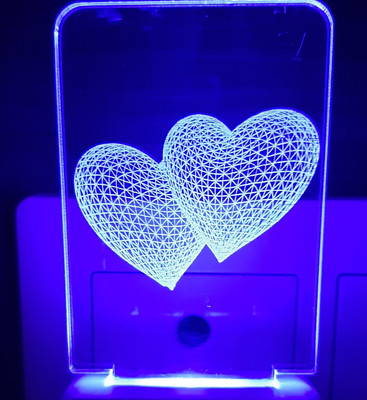 Super Ajanta Heart E035 3D Night Lamp Night Lamp(10 cm, Multicolor)