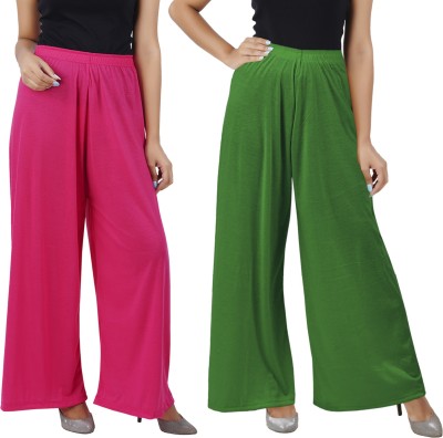 Buy That Trendz Flared Women Pink, Green Trousers