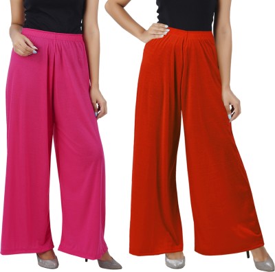 Buy That Trendz Flared Women Pink, Orange Trousers