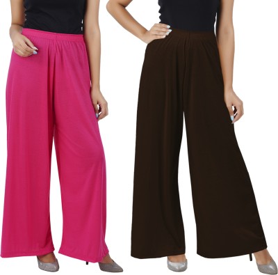 Buy That Trendz Flared Women Pink, Brown Trousers