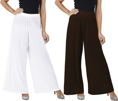 Buy That Trendz Flared Women White, Brown Trousers