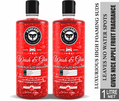 FOXCARE WASH & GLOSS AUTO SHAMPOO - 1LITER NET Car Washing Liquid(1000 ml)