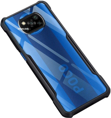MOBILOVE Back Cover for Poco X3 / Poco X3 Pro | Four Corner Hybrid Soft PC Anti Clear Gel TPU Bumper Back Case(Black, Rugged Armor, Pack of: 1)