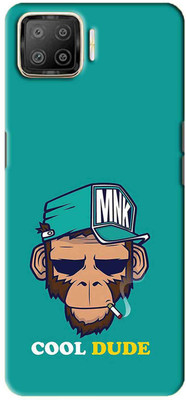 NDCOM Back Cover for OPPO F17 Monkey Cool Dude Printed(Multicolor, Hard Case, Pack of: 1)