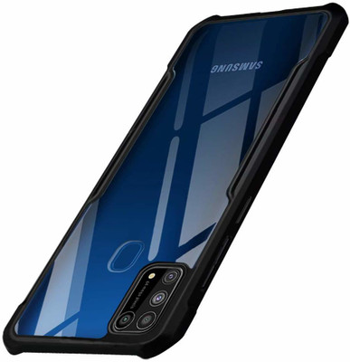 ELEF Bumper Case for SAMSUNG Galaxy M31 Camera Protection Shockproof Slim Clear Hybrid Bump Corner Full Protection(Black, Cable Organiser, Pack of: 1)