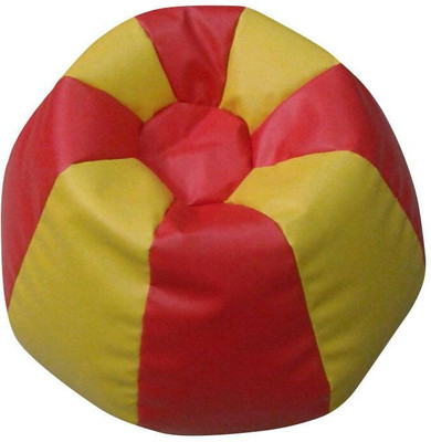 

Creative Textiles PU Leatherette L Footstool Kid Bean Bag(Bead Filling, Color - Brown/White)