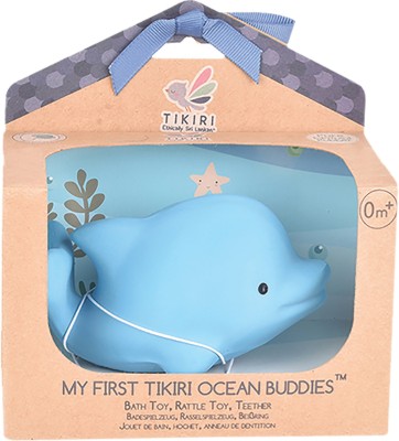 Tikiri Toys Dolphin Natural Rubber Rattle & Bath Toy Rattle(Multicolor)