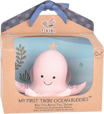 Tikiri Toys Octopus Natural Rubber Rattle & Bath Toy Rattle(Multicolor)