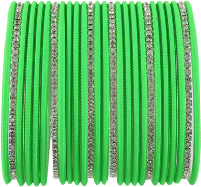 Zulka Get Your Traditions Metal Zircon Bangle Set(Pack of 26)