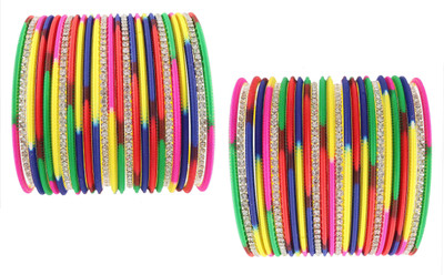 Zulka Get Your Traditions Metal Zircon Bangle Set(Pack of 52)