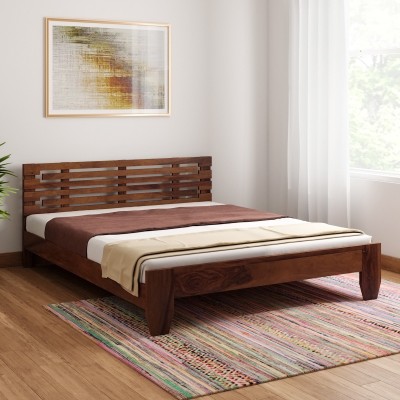 Vintej Home Moroni Sheesham Solid Wood Queen Bed(Finish Color - WALNUT, Delivery Condition - Knock Down)