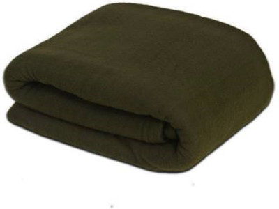 Comfytouch Solid Double Fleece Blanket for  AC Room(Polyester, Green)