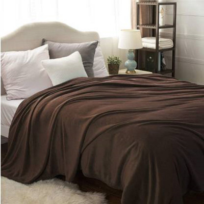Comfytouch Solid Double Fleece Blanket for  AC Room(Polyester, Brown)