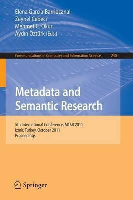 Metadata and Semantic Research(English, Paperback, unknown)
