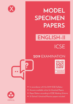 Model Specimen Papers for English 2  - ICSE Class 10 for 2019 Examination(English, Paperback, unknown)