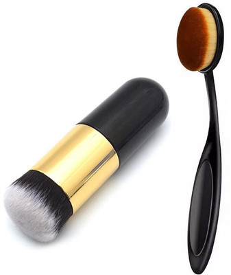 BELLA HARARO Extra Soft Foundation Brush and Oval Spoon Brush(Pack of 2)