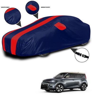 ANTHUB Car Cover For Kia Soul (With Mirror Pockets)(Red, Blue)