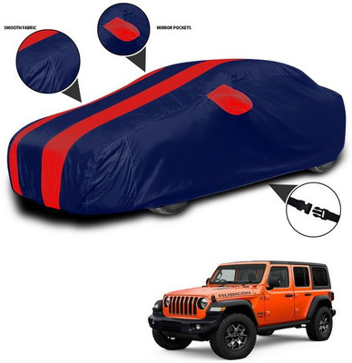 ANTHUB Car Cover For Jeep Wrangler (With Mirror Pockets)(Red, Blue)