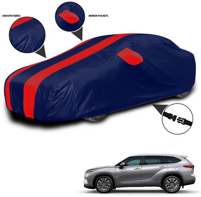 SEBONGO Car Cover For Toyota Highlander (With Mirror Pockets)(Red, Blue)
