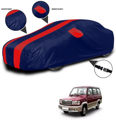 ANTHUB Car Cover For Toyota Qualis (With Mirror Pockets)(Red, Blue)