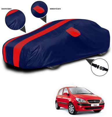ANTHUB Car Cover For Hyundai Getz Prime (With Mirror Pockets)(Red, Blue)