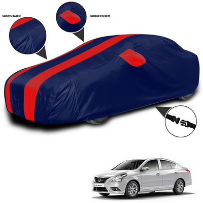 SEBONGO Car Cover For Nissan Sunny (With Mirror Pockets)(Red)