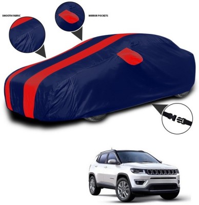 SEBONGO Car Cover For Jeep Compass Facelift (With Mirror Pockets)(Red)