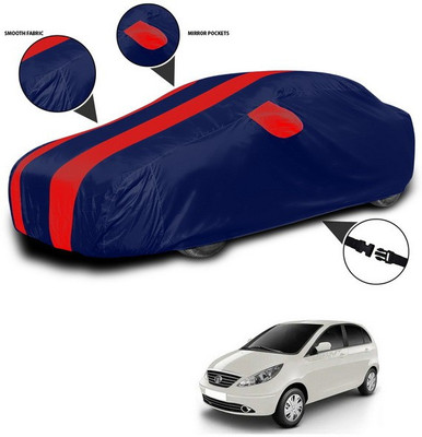 ANTHUB Car Cover For Tata Vista (With Mirror Pockets)(Red, Blue)