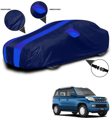 SEBONGO Car Cover For Mahindra TUV300 (With Mirror Pockets)(Blue)