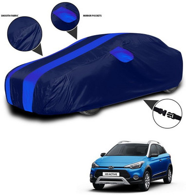 ANTHUB Car Cover For Hyundai i20 Active (With Mirror Pockets)(Blue)