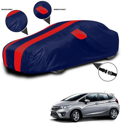 SEBONGO Car Cover For Honda Jazz (With Mirror Pockets)(Red, Blue)