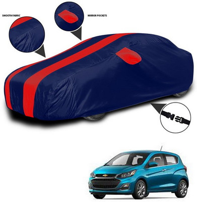 SEBONGO Car Cover For Chevrolet Spark (With Mirror Pockets)(Red, Blue)