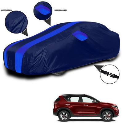 ANTHUB Car Cover For Kia Sonet (With Mirror Pockets)(Blue)
