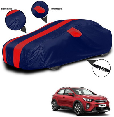 ANTHUB Car Cover For Kia QYI (With Mirror Pockets)(Red, Blue)