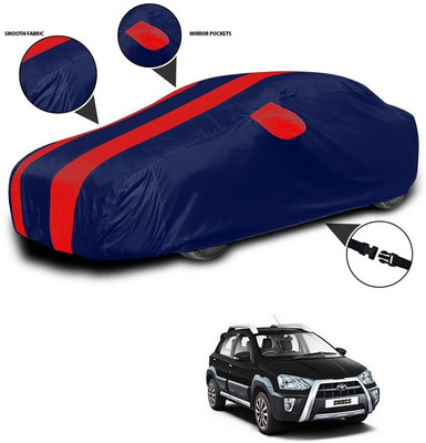 SEBONGO Car Cover For Toyota Etios Cross (With Mirror Pockets)(Red)