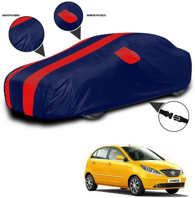 ANTHUB Car Cover For Tata Vista Tech (With Mirror Pockets)(Red, Blue)