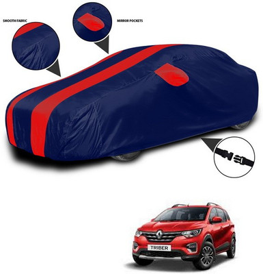 SEBONGO Car Cover For Renault Triber (With Mirror Pockets)(Red, Blue)
