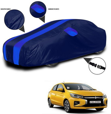 SEBONGO Car Cover For Maruti Suzuki Celerio (With Mirror Pockets)(Blue)